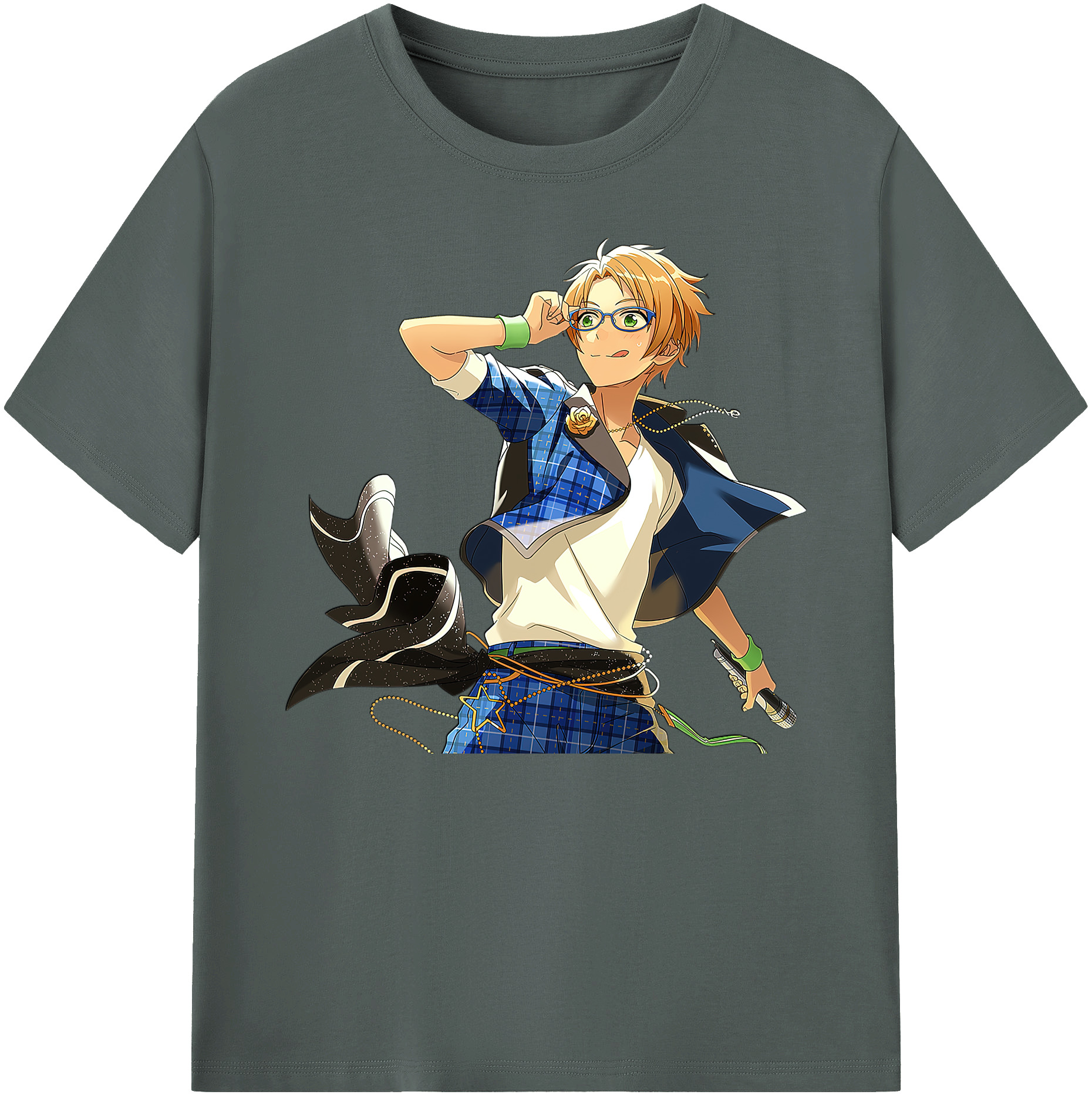 （画像用） あんさんぶるスターズ! Ensemble Stars 綿100％ メンズ半袖Tシャツ｜肌触りやわらか＆通気性